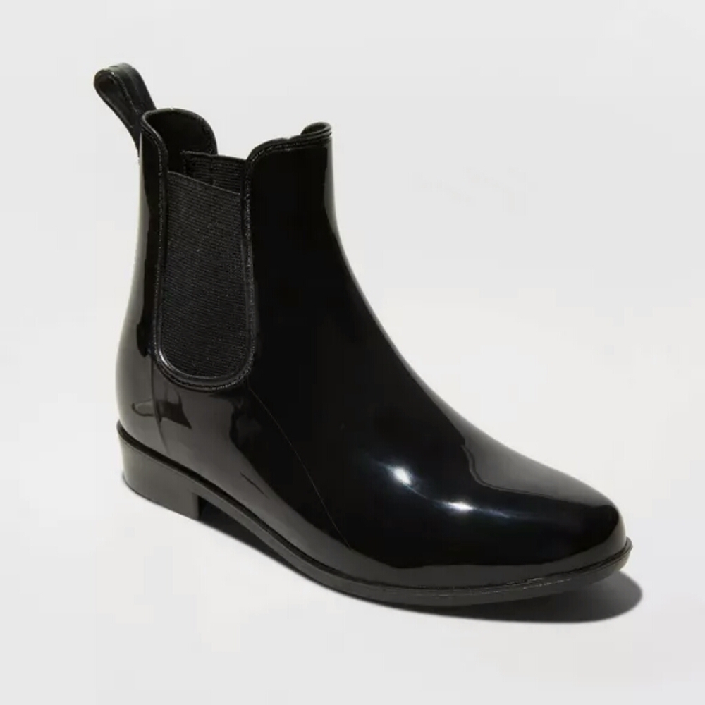 Chelsea Black Waterproof Rain Boots NWT